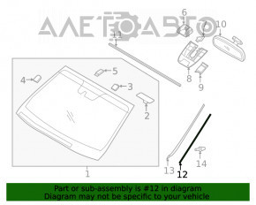 Moldura parbrizului stâng Hyundai Santa FE 19- nou OEM KOR