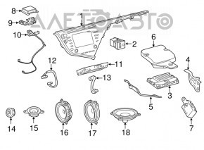 Monitorul, display-ul Toyota Camry v70 18-20 este util cromat.