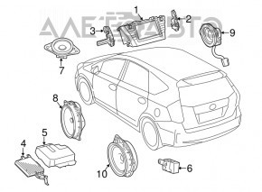 Monitorul, afișajul Toyota Prius V 12-14 pre-restilizare