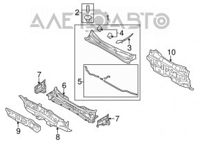 Grila stergatoare plastic Kia Optima 11-15 nou original OEM