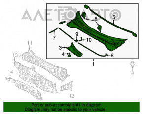 Grila stergatoarelor din plastic pentru Kia Soul 14-19