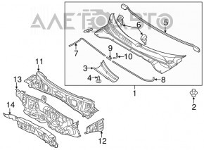 Grila stergatoarelor din plastic pentru Kia Soul 14-19