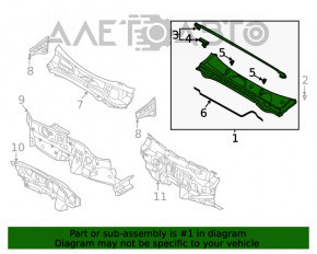 Grila stergatoarelor din plastic Hyundai Sonata 20-