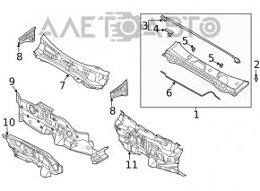 Grila stergatoarelor din plastic Hyundai Sonata 20-