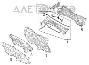 Grila parbrizelor din plastic pentru Hyundai Santa FE 19-20