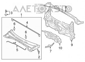 Garnitura grila stergatorului parbrizului stanga Kia Niro 17-22 nou original OEM