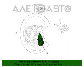 Butonul de control de pe volanul stâng al Mitsubishi Outlander 14-21 tip 2 are uzuri.