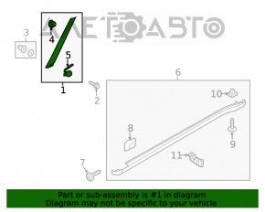 Capacul suportului parbrizului stâng Kia Soul 14-19