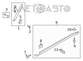 Capacul suportului parbrizului stâng Kia Soul 14-19