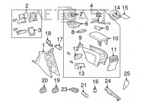 Hub USB Toyota Prius V 12-17 gri închis