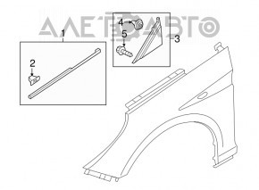 Aripa triunghi dreapta Hyundai Sonata 15-19 lucios nou original OEM