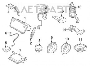 Магнитофон радио Subaru Outback 15-19 Clarion