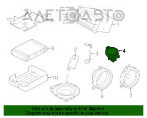 Difuzorul tweeter din torpedoul drept al Subaru Forester 14-18 SJ Harman Kardon