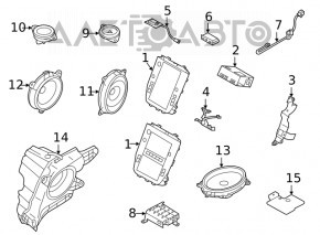 Динамик в торпеде центральный Subaru Outback 20- harman kardon