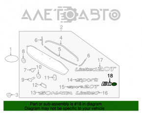 Emblema cu inscripția ECO pentru capacul portbagajului Hyundai Sonata 15-17