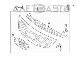 Grila radiatorului Kia Sorento 14-15 restilizat, fără încadrare cromată