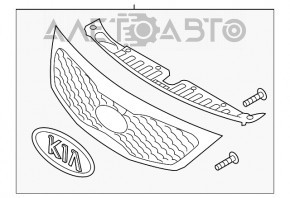 Grila radiatorului Kia Sorento 14-15 restilizat cromată cu celule