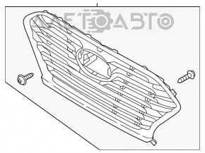 Решетка радиатора grill Hyundai Sonata 18-19 sport под радар