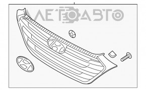 Решетка радиатора grill в сборе Hyundai Tucson 16-18 черная с эмблемой новый OEM оригинал