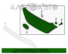 Решетка радиатора grill в сборе Hyundai Tucson 16-18 черная с эмблемой