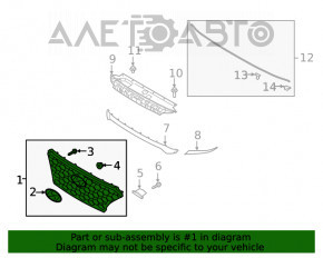 Grila radiatorului asamblată Hyundai Santa FE 19-20 cu emblemă, grafit