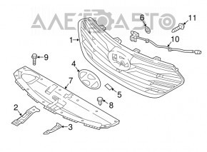 Grila radiatorului asamblată Hyundai Santa FE Sport 17-18 restilizată, sub cameră