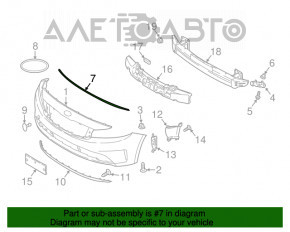 Уплотнитель капота на бампере Kia Forte 4d 17-18 рест новый OEM оригинал