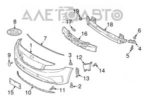 Garnitura capotei pe bara Kia Forte 4d 17-18 rest OEM nou original