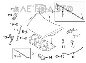 Bara de protectie capota Kia Optima 11-15 tip 2 nou original OEM