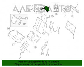 Suport de cap pentru spate dreapta Infiniti JX35 QX60 13- piele maro.