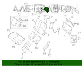 Pernele de spate stânga Nissan Pathfinder 13-20, material textil negru