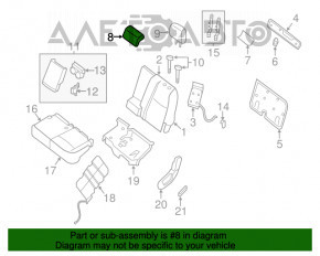 Suport pentru cap spate central Infiniti JX35 QX60 13- piele maro.