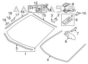 Capacul oglinzii interioare Toyota Prius 50 16-