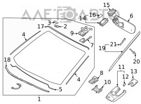 Camera de monitorizare a benzii pentru Toyota Highlander 20-22 pe parbriz.