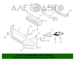 Suportul pentru bara de protecție față stânga Hyundai Sonata 18-19 hibrid