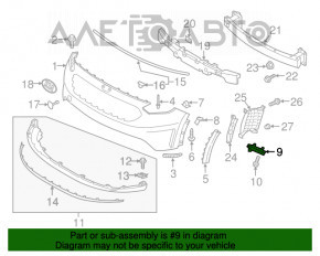 Suportul de prindere a bara de protectie fata aripa stanga Kia Niro 17-19