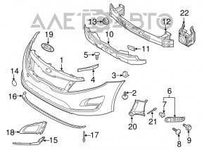 Suportul pentru bara de protecție față stânga Kia Optima 14-15, nou, original OEM.