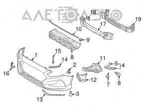 Suportul pentru bara de protecție față stânga Hyundai Sonata 18-19 hibrid nou original