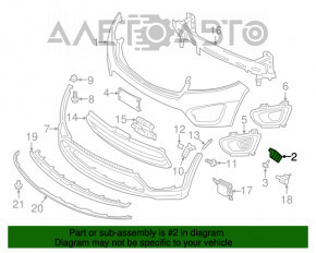 Suportul de prindere a bara fata, aripa stanga Kia Sorento 16-20 SUA, nou, original OEM.