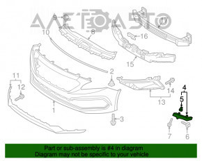 Suportul pentru bara de protecție față dreapta pentru Hyundai Sonata 15-17, nou, neoriginal.