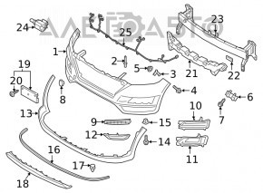 Suportul de bara fata dreapta pentru Hyundai Tucson 16-18, nou, original OEM.