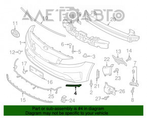 Кронштейн переднего бампера левый Kia Forte 4d 17-18 рест USA