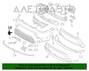 Capacul de tractare a cârligului de remorcare pentru bara de protecție față Kia Soul 14-16 pre-restilizare.