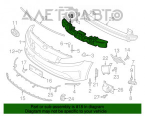 Absorbantul de impact al bara fata pentru Kia Forte 4d 17-18 restilizat USA