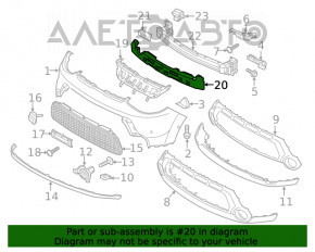 Absorbantul de impact al bara fata pentru Kia Soul 14-16 pre-restilizare.