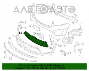 Grila inferioară a bara de protecție față Kia Sorento 16-18 pre-restilizare SUA, structură