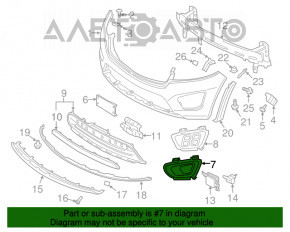 Rama fara stânga pentru Kia Sorento 16-18, pentru modelul pre-restilizare, pentru bara de protecție întreagă.