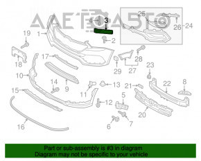 Suportul pentru bara de protecție față dreapta Hyundai Santa FE Sport 17-18, versiunea pentru piața americană