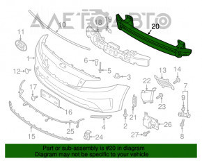 Amplificatorul de bara fata Kia Forte 4d 17-18 restilizat USA