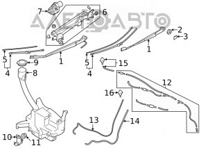 Поводок дворника левый Subaru Outback 20-